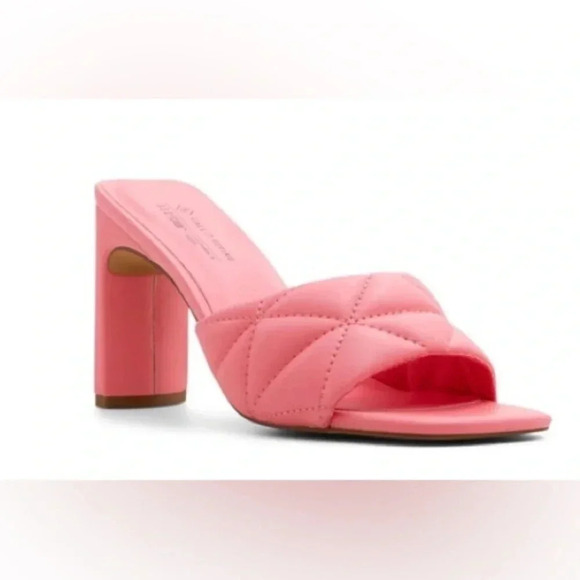CALL IT SPRING Pink‎ Quilted Slip-on Heel Sandal Vegan/Sustainable Women’s 8 New - Picture 1 of 8